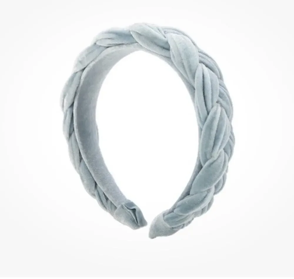 Elemis Womens Velvet Braided Headband Hair Accessory Blue- NEW